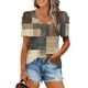 thumbnail image 1 of Puntoco Liquidación de blusas cortas para mujer, blusa holgada informal de manga corta a la moda para mujer, 1 of 5