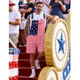 thumbnail image 5 of 250th Anniversary Mens American Flag Overalls Shorts Jumpsuit 4th of July Bib Coveralls(Red White and Blue,XS), 5 of 9