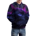 thumbnail image 2 of Neon Dark Cat Regular Fit Hoodie, Sporty Pullover Hooded Sweatshirt for Men Women Muscle 4XL, 2 of 6