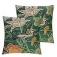 thumbnail image 2 of Jiayy Lotus Nymphaea Gardens Throw Pillow Cushion Swan Crane Duck Green Flower Square Throw Pillow Chinoiserie Style Pillow Cover Case for Sofa Living Room 2pcs White Birthday Gift, 2 of 6