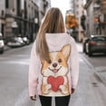 thumbnail image 3 of COEQINE Pullover Sweatshirts Oversized Women's Hoodies Casual Printing Long Sleeves Cozy Soft Sweatshirt Y2K Fashion Loose Cute Puppy Pink Lightweight Fall winter Outfits Clothes, L, 3 of 7