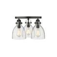 thumbnail image 4 of Innovations Lighting  Newton Bell - 3 Light 7" Flush Mount Seedy/Matte Black, 4 of 5
