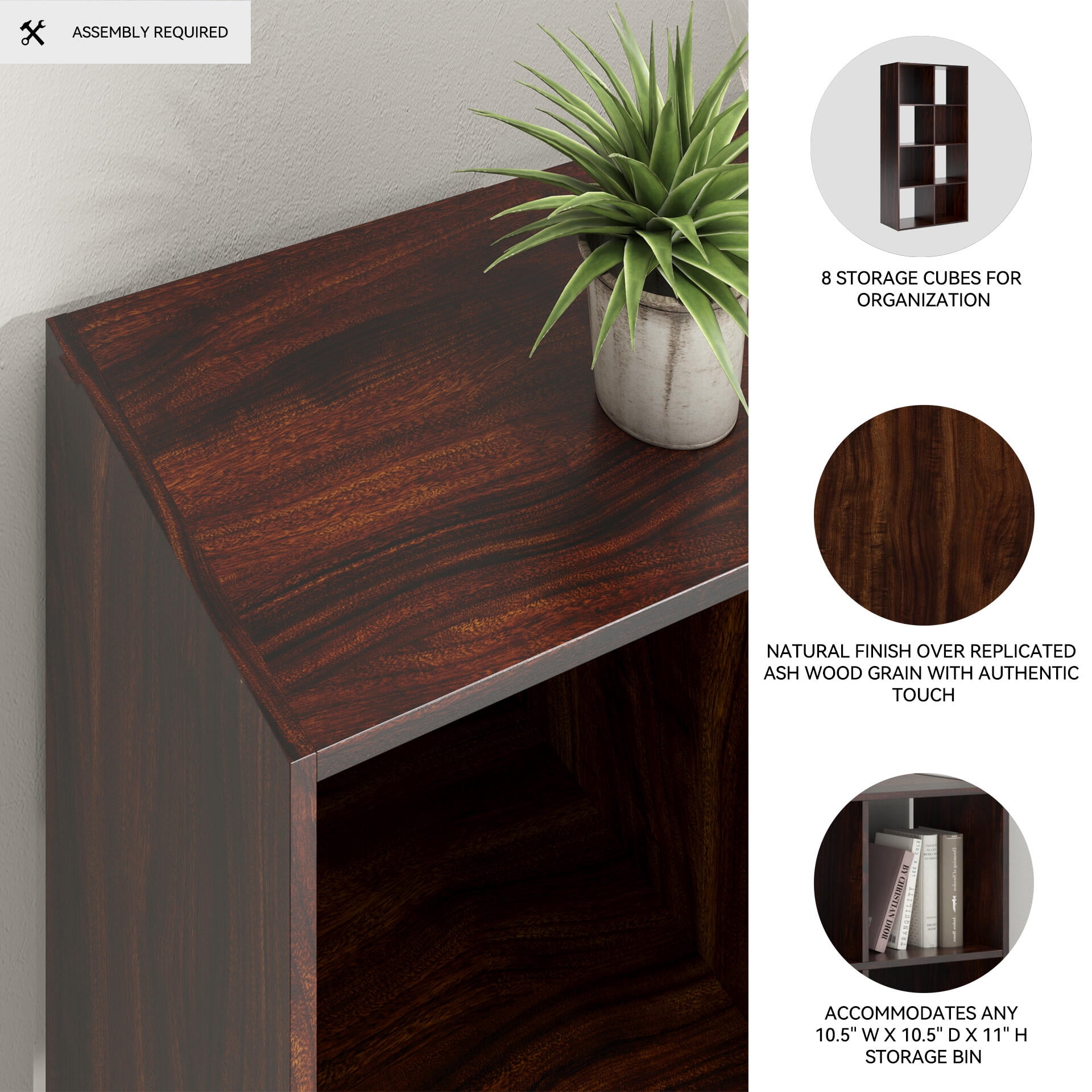 Signature Design by Ashley Glosmount 8 Cube Storage Organizer with Cherry Finish
