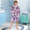 thumbnail image 5 of FORMRS Kids Bathrobe Unisex Hooded Robe Toddler Pajamas Sleepwear, Size 7-9T, Purple Halloween Pattern, 5 of 7