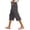 Grey, variant on Capri Pants for Women Summer Casual Elastic Waist Decorative Side Buttons Straight Leg Cropped Pants with Pockets