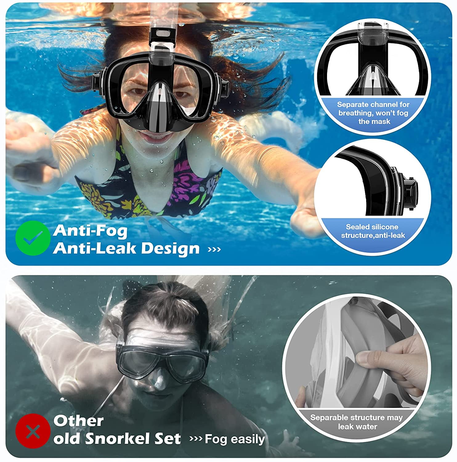 Special Folding Full Face Diving Breath Mask Swimming Snorkeling Breather Tube D 