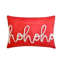 Holiday Ho Ho Ho Lumbar Pillow Cover, 12" x 26" Red Suede Pillowcase, Modern Letters And Words Christmas Oblong Pillow Cover For Sofa Couch, Hotels, Living Room, Bed Room - Holiday Ho Ho