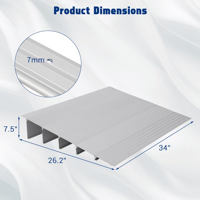 EDTara Threshold Ramps for Doorways, Rise Aluminum Wheelchair Ramp, 700LB Capacity Door Threshold Ramp for Mobility Devices, Bikes, and Strollers