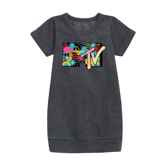 MTV - Icon Collage Logo - Toddler & Youth Girls Fleece Dress