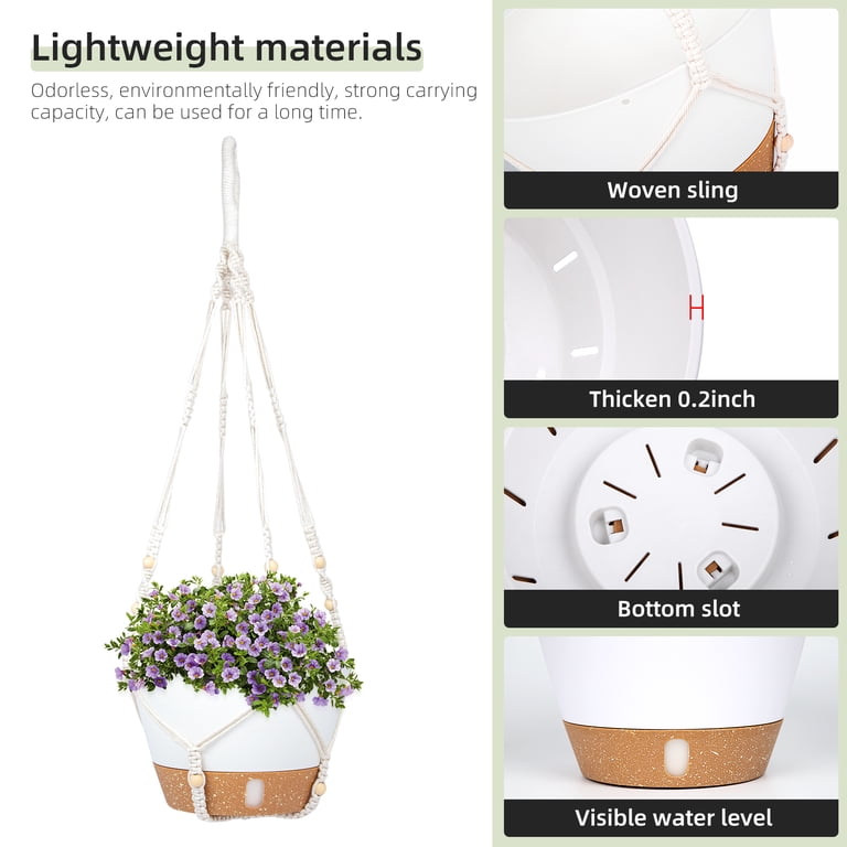 Hanging Planters, 8 Inch, White, 2-Pack photo 5