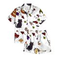 thumbnail image 4 of Summer Sales Womens Pajama Sets Funny Pumpkin Print Short Sleeve Button Top Loungewear Halloween Pajama Sets for Women 2 Piece, 4 of 4