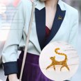 thumbnail image 3 of Mujeres aleación diamante gato brillante broche traje camisa cuello Spike diseño alfileres Tmvgtek Para estrenar, 3 of 9