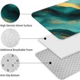 thumbnail image 5 of Teal and Gold Marble Flow Lines Pattern Bathroom Rugs Sets 3 Piece,Toilet Cover Set,Absorbent Non Slip Bathroom Mats Sets with U-Shaped Contour Rug Toilet Rug Set, 5 of 5