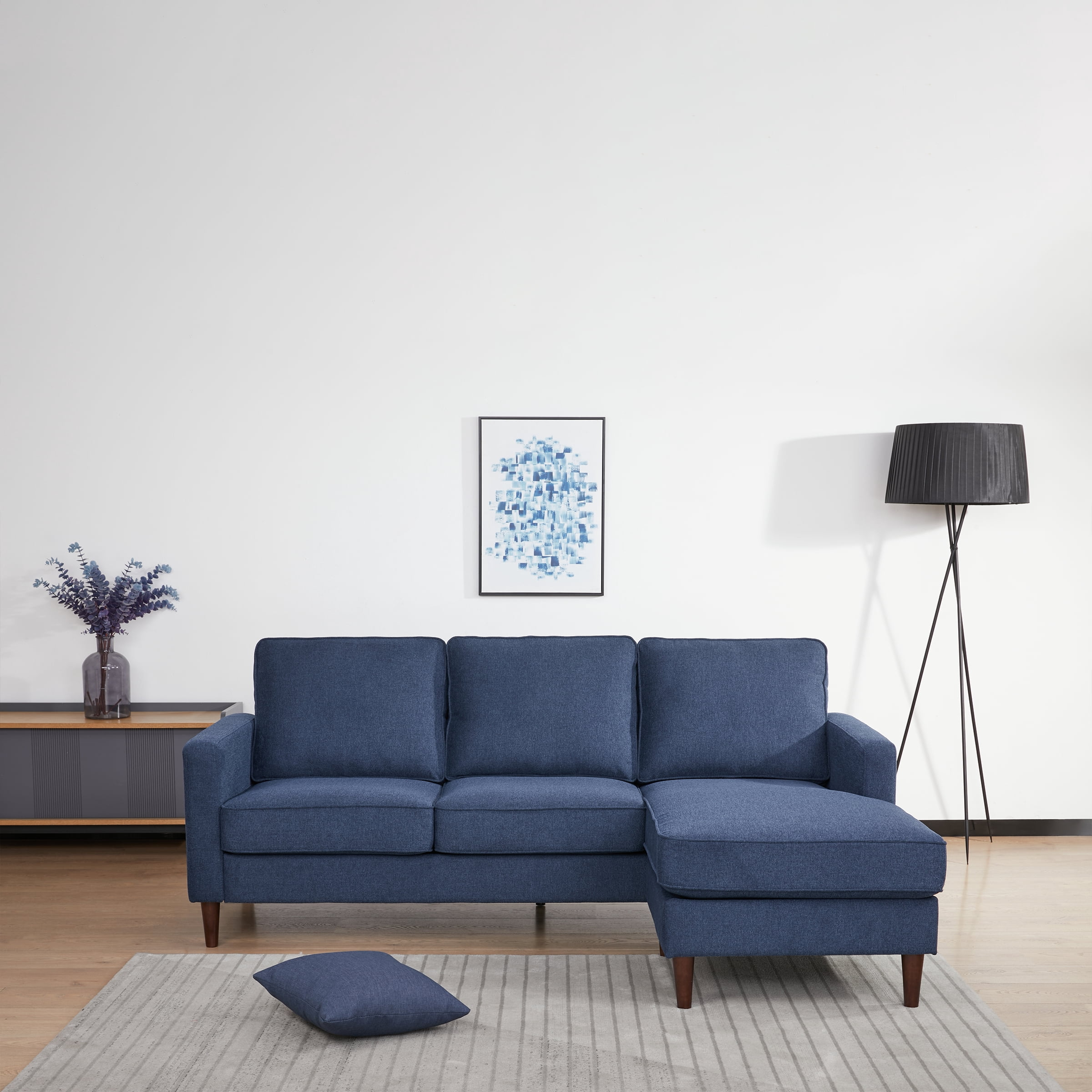 A&D Home Rachel Sectional Sofa, Navy Blue