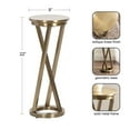 thumbnail image 5 of Kate and Laurel Aja Modern Metal Round Drink Table, 9 x 9 x 22, Antique Brass, Decorative Geometric Pedestal Table with Circular Tabletop for Use as Metal Indoor Plant Stand, 5 of 8