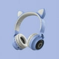 thumbnail image 4 of LED Cat Ear Headphones Noise Cancelling Bluetooth 5.0 Adults and Kids Headset Support TF Card FM Radio With Mic Wireless+Wired, 4 of 20