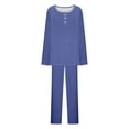 thumbnail image 7 of yievot Women's Pajama Set Soft Long Sleeve Top With Pants Solid Color Loungewear Sleepwear Pajamas, 7 of 7