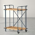 thumbnail image 2 of Bar Cart for Small Spaces, 2-Tier Rolling Bar Cart with Wheels, Perfect for Living Room or Kitchen, Rustic Antique Black Design, Ideal for Wine and Cocktail Serving, 2 of 4