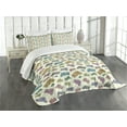 thumbnail image 3 of Ambesonne Motorcycle Quilted Bedspread Set 3 Pcs, Pastel Sketch Art, King Size, Multicolor, 3 of 5