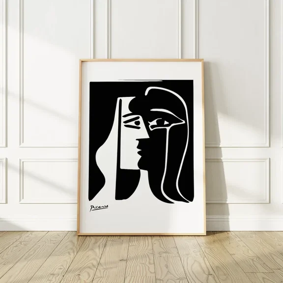 Kna Prints - Picasso "The Kiss" 1969 Vibrant Art Print, No Frame, Matte Paper For Home Decor, Living Room, Bedroom, Office, UNFRAMED-8x12