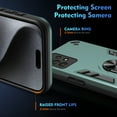 thumbnail image 6 of Designed for Samsung Galaxy A13 4G Case, Military Grade Protective Phone Case Rugged Hard PC + Soft TPU Cover with Enhanced Metal Ring Kickstand [Support Magnet Mount], Darkgreen, 6 of 7