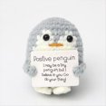 thumbnail image 3 of Pase el Cursor Sobre la Imagen para Ampliar Aeutwekm Muñeco de Ganchillo de Pingüino de Apoyo Emocional con Tarjeta Positiva - Muñeco de Ganchillo Rosa, 3 of 5