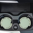 thumbnail image 4 of shiyou-Car Cup Coaster 4 Pack Universal Non-Slip Cup Holders Insert Coasters Bling Crystal Rhinestone Car Interior Accessories Tea Green Grid, 4 of 4