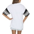 thumbnail image 2 of Women's Gameday Couture White New York Giants Vintage Look Contrast Mesh Striped Raglan T-Shirt, 2 of 3