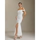 thumbnail image 4 of Vestido largo Bellabarnetten Guga con hombros descubiertos, solapa y abertura, 4 of 6