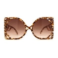 thumbnail image 1 of Womens Oversize Thin Geometric Mod Butterfly Sunglasses Brown Marble Brown, 1 of 4