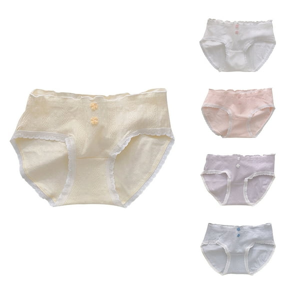 Bovxnpu Boys Girls Underwear Toddler Panties, Girls Cotton Briefs, Cotton Girls' Breathable Mid Waist Student Full Cotton Crotch Pants 5-10 Years