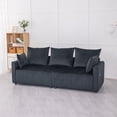 thumbnail image 2 of Miekor Furniture Velvet Modern 2-Seater Sofa, Black Two-Tone Sectional Couch with Contemporary Design, 82" Living Room Furniture, Easy Assembly, An Elegant Choice for Home Decoration 46006, 2 of 9
