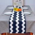 thumbnail image 4 of Navy Blue Ripple Waves Table Runner Luxury Home Dining Table Coffee Table Holiday Wedding Decoration Party Dinner Table Runner, 4 of 5