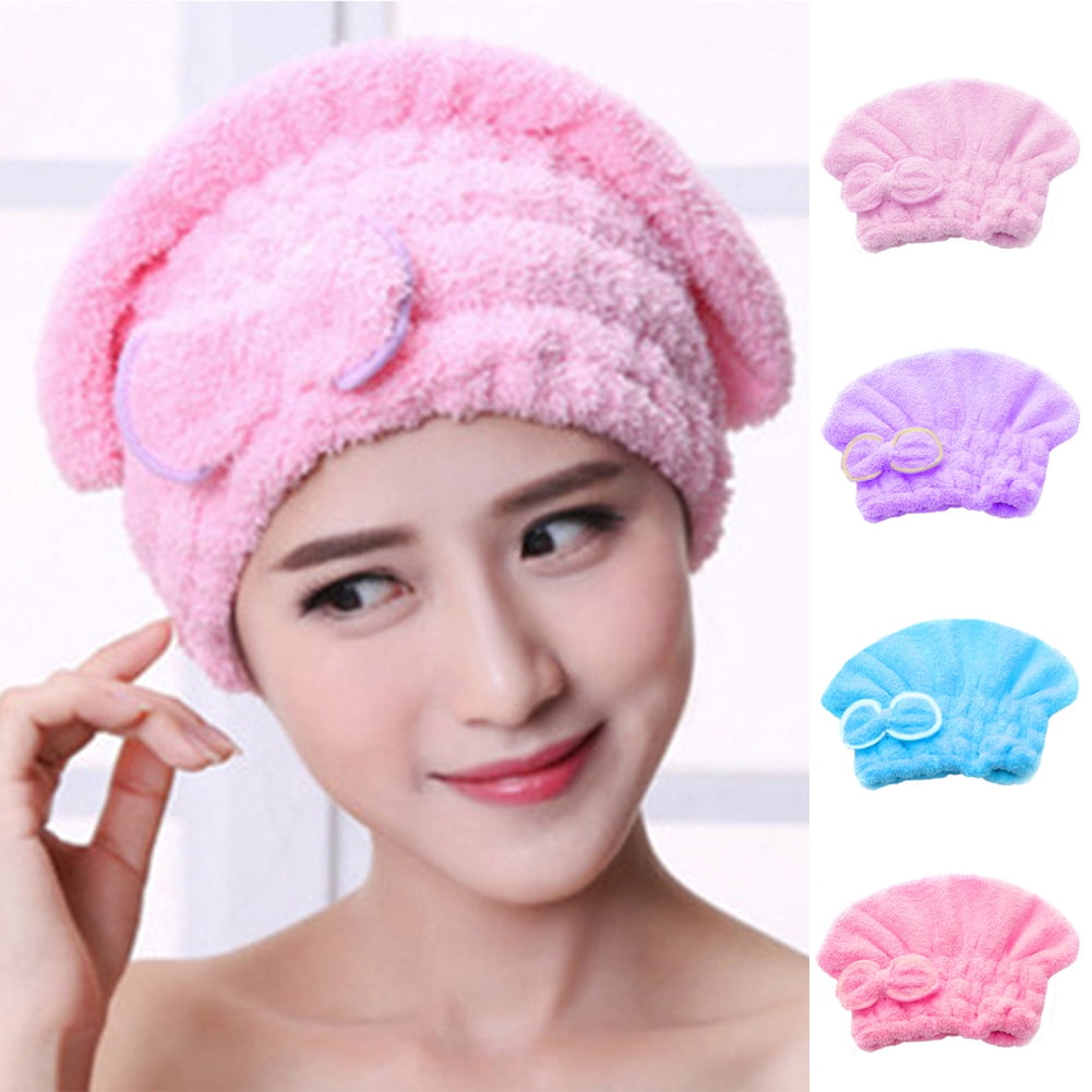 SPRING PARK Women Fast Drying Hair Coral Fleece Turban Wrap Soft Towels