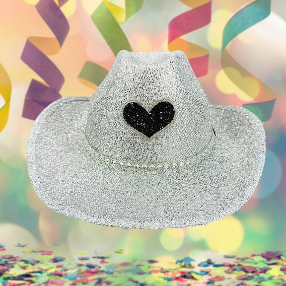 Cowboy Style Hat For Parties Wide Brim Shiny Design With Elegant Outfits All Season Wear Fedora Men Youth Cowboy Hats for Men Hat Stretchers for Men Large Party Hats for Adults neck for Women