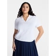 thumbnail image 2 of Avia Women's Cinched Side Pique Polo Shirt, Sizes XS-XXXL, 2 of 6