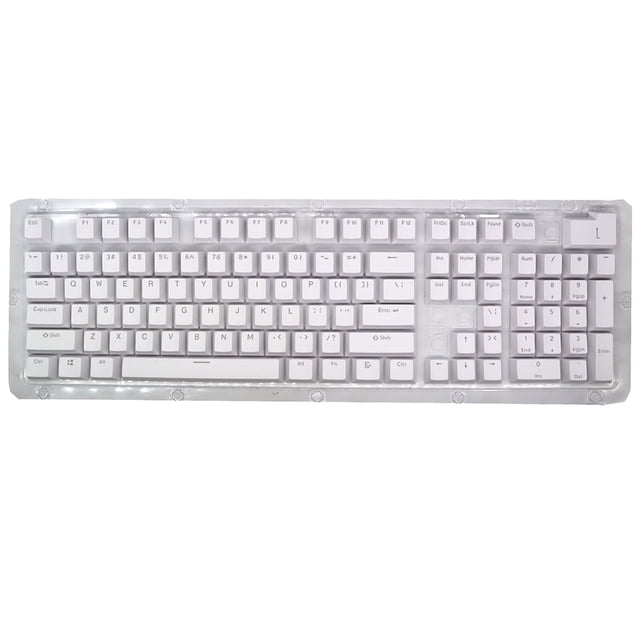 Tecla 104 teclas Juego de teclas PBT de moldeo por inyección de dos colores Perfil OEM para teclado mecánico Blanco (solo teclas) Maboto Tecla