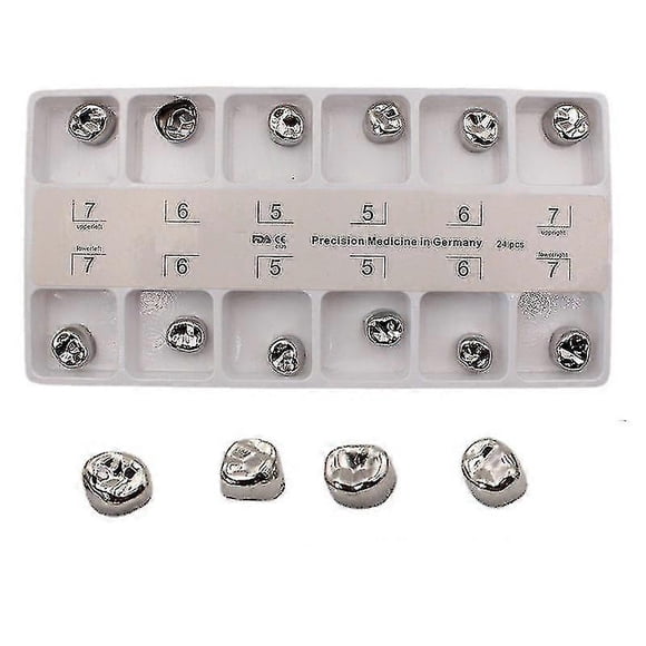 12 pieces of stainless steel crowns, compatible with children/adult temporary crowns dental supplies (kui)