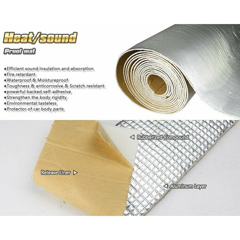 Heat Shield Sound Deadener Home/Roof/Auto Insulation Aluminium Foil Foam  Waterproof Backed w/Adhesive 39Width - Walmart.com