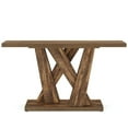 thumbnail image 2 of Yardi Yarda 55" Console Table, Farmhouse Entryway Table With Geometric Base, Brown, 2 of 4