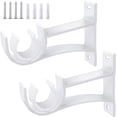 thumbnail image 1 of Paquete de 2 soportes para barra de cortina de metal blanco, resistentes, de 25 mm, para 25 postes de cortina de 30 mm, 1 of 4