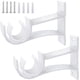 thumbnail image 1 of Paquete de 2 soportes para barra de cortina de metal blanco, resistentes, de 25 mm, para 25 postes de cortina de 30 mm, 1 of 4