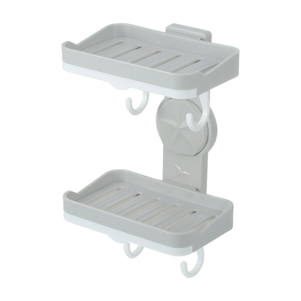 Jabonera, jabonera montada en la pared, jabonera, jabonera para baño, cocina, gris