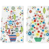 Christmas Decor Mid Century Modern Kitchen Towels 18 x 26 Inch Set of 2 Dish Towels Hand Towels for Winter Holiday Home Indoor Bathroom Party Dining Decoration