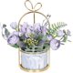 thumbnail image 1 of Flores artificiales con jarrón - Hortensia y ramo floral de crisantemo Pieza central de la boda para la decoración del hogar, la sala de estar o la oficina JFHHH pequeña, 1 of 5