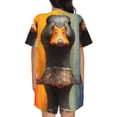thumbnail image 3 of Lsque Colorful Painted Duck Women's Short-Sleeved Pajama Set - 2 Piece Soft and Lightweight Sleepwear Set-X-Large, 3 of 9