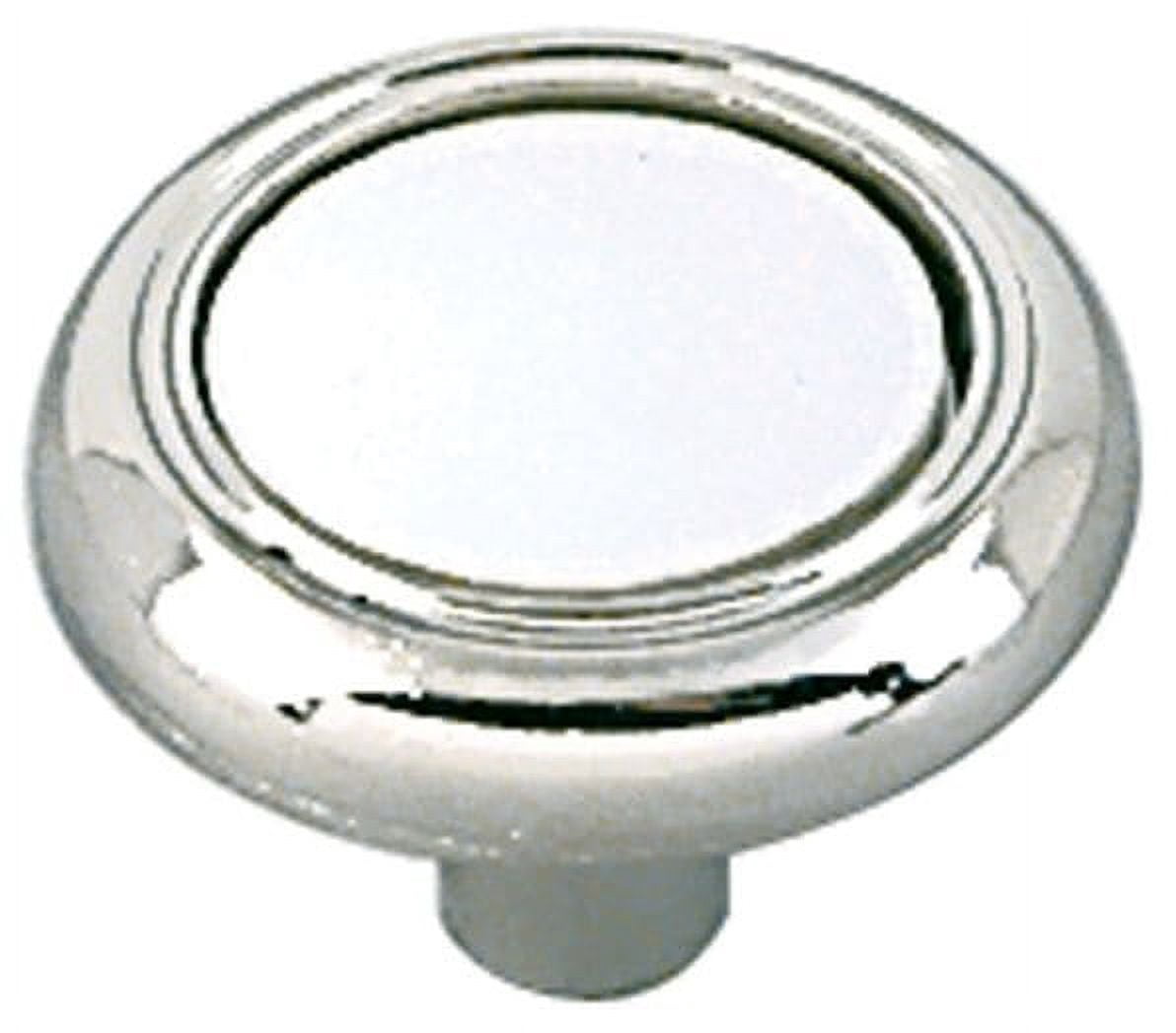 Amerock BP7624426W-XCP20 Residential Mushroom Kitchen Cabinet Knob 1 1/4" Diameter White / Polished Chrome - pack of 20