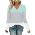 thumbnail image 2 of ylioge S-5X Plus Size Womens V Neck Sweatshirts Long Sleeve Shirts Casual Color Block Pullover Comfortable Athletic Workout Sweatshirt Tops, 2 of 7