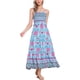 thumbnail image 2 of INSPIRAR CHIC Vestido Maxi Sin Mangas de Tirantes Espagueti con Volantes de Flores Bohemio para Mujeres M Azul Claro, 2 of 6