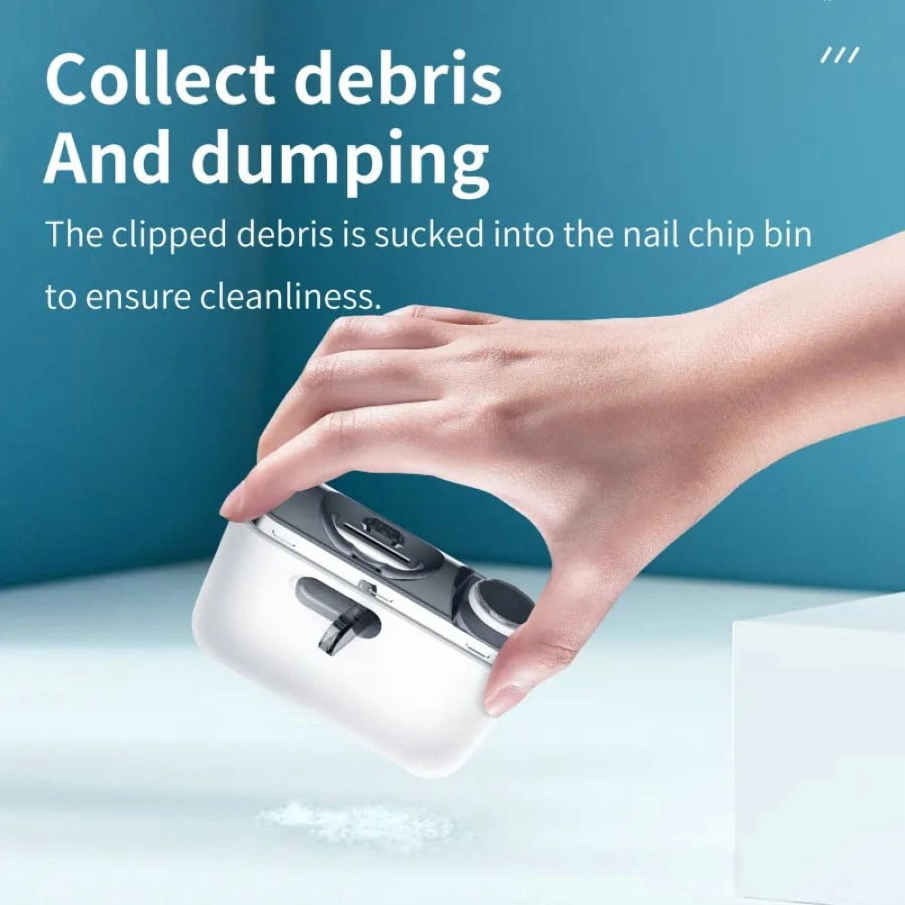 All-in-One Rechargeable Nail Care System, 3-in-1 Automatic Clipper, File & Polisher for the Whole Family, with Mess-Free Nail Collector